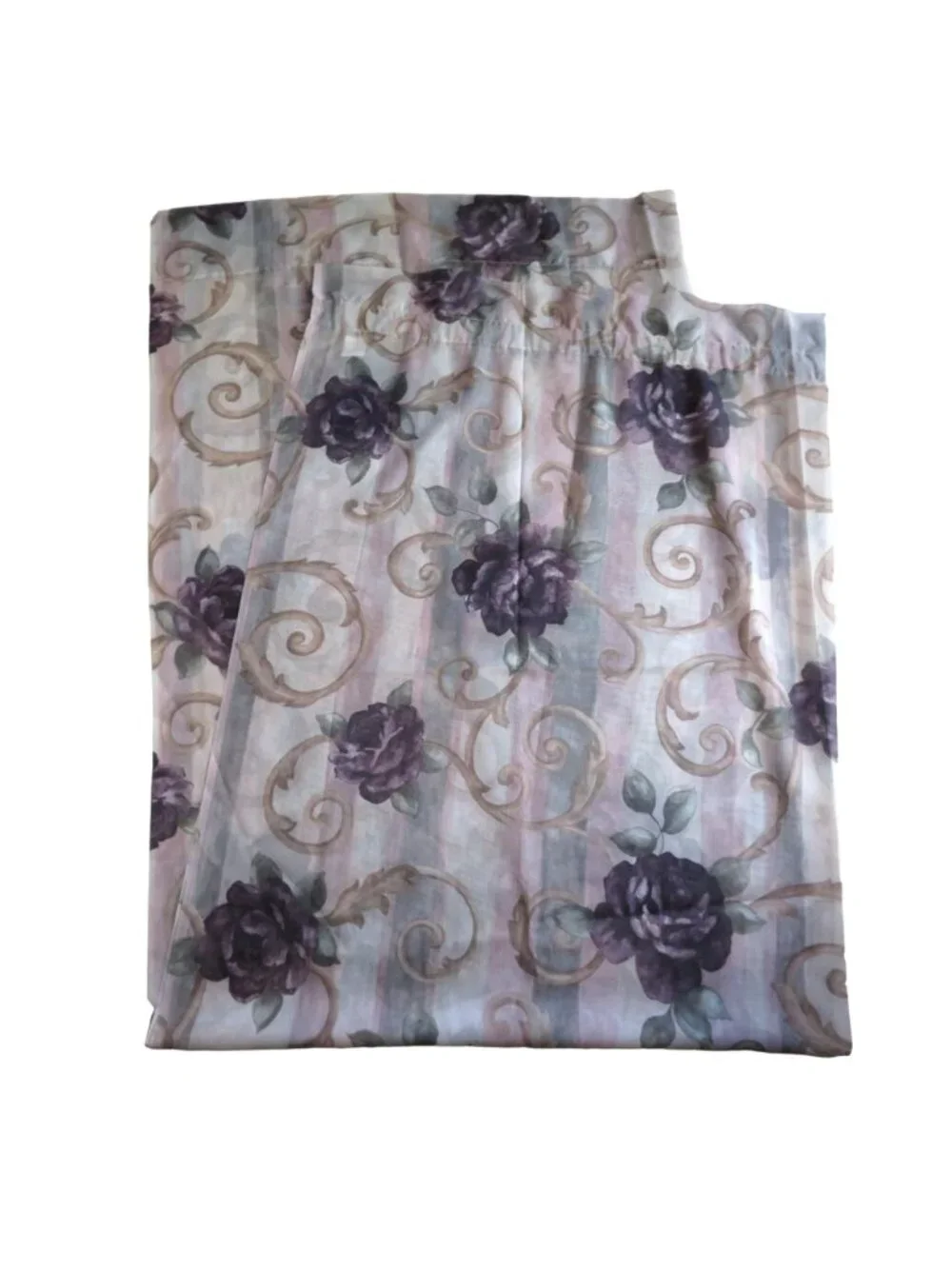Vintage Floral Curtain Panels: Croscill Chambord Cassis Amethyst, 60